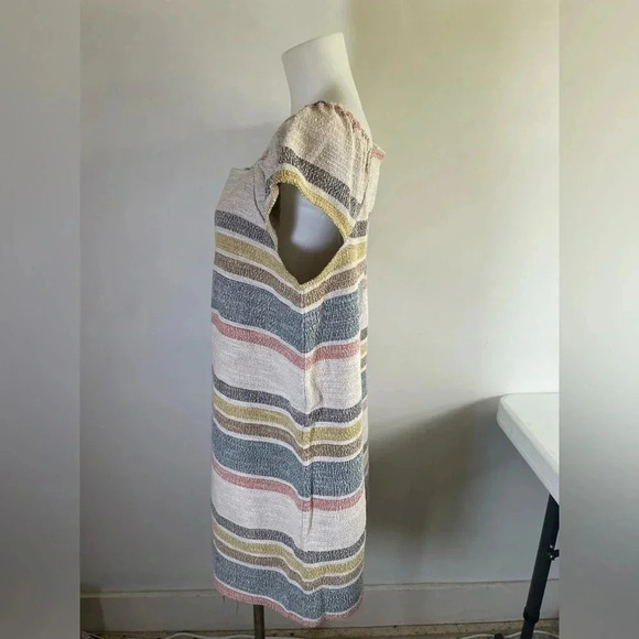 NWT‎ Madewell TextureThread Cap-Sleeve Dress Stripe XL 100% Cotton 0224 - Picture 9 of 15